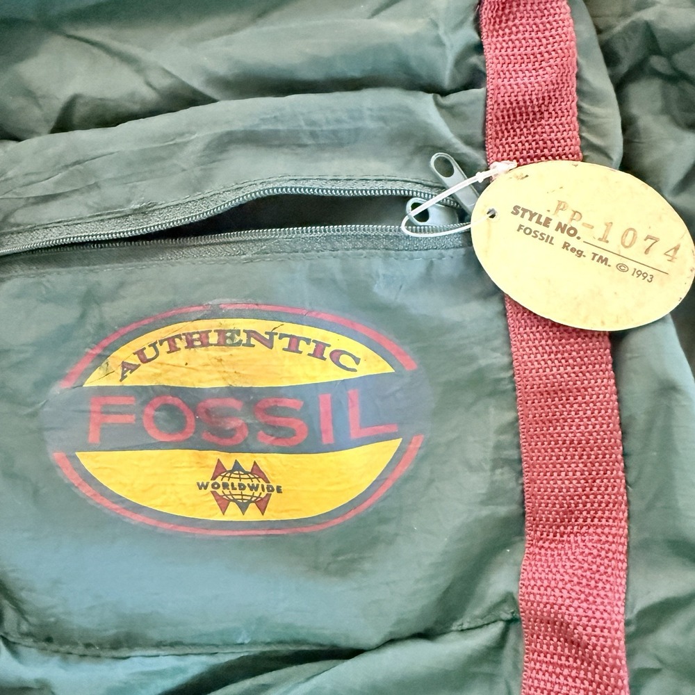 Vintage Fossil Packable Duffel Bag 90s Y2K Carry On Camping Nylon Tote Gorpcore - Picture 2 of 10